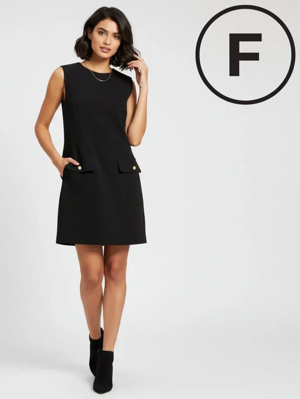 French Connection Azra Twill Sleeveless Dress - Black - 12 French Connection Azra Twill Sleeveless Dress - Black - 12